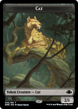 Zombie // Cat (003) Double-Sided Token [Dominaria Remastered Tokens] | Tabernacle Games