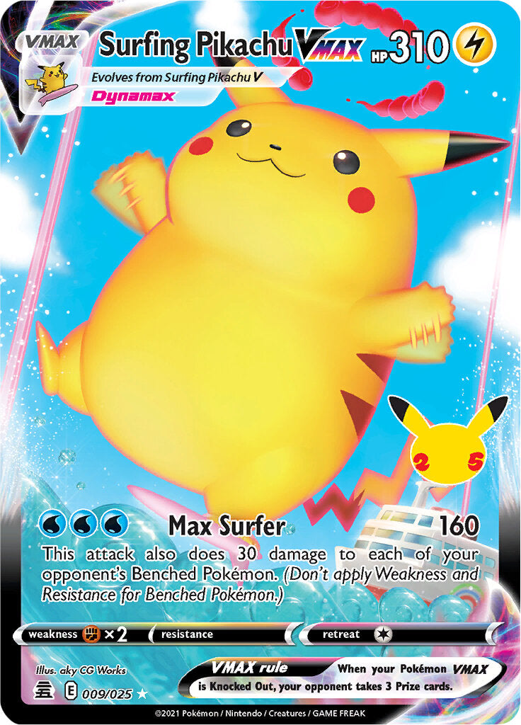 Surfing Pikachu VMAX (009/025) [Celebrations: 25th Anniversary] | Tabernacle Games