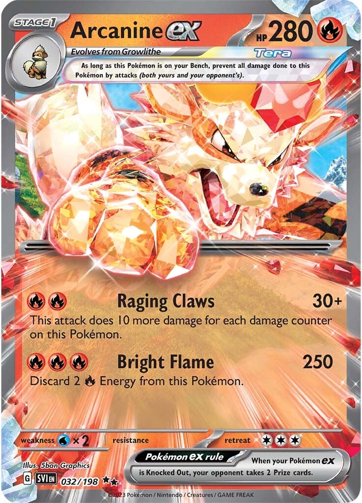 Arcanine ex (032/198) [Scarlet & Violet: Base Set] | Tabernacle Games