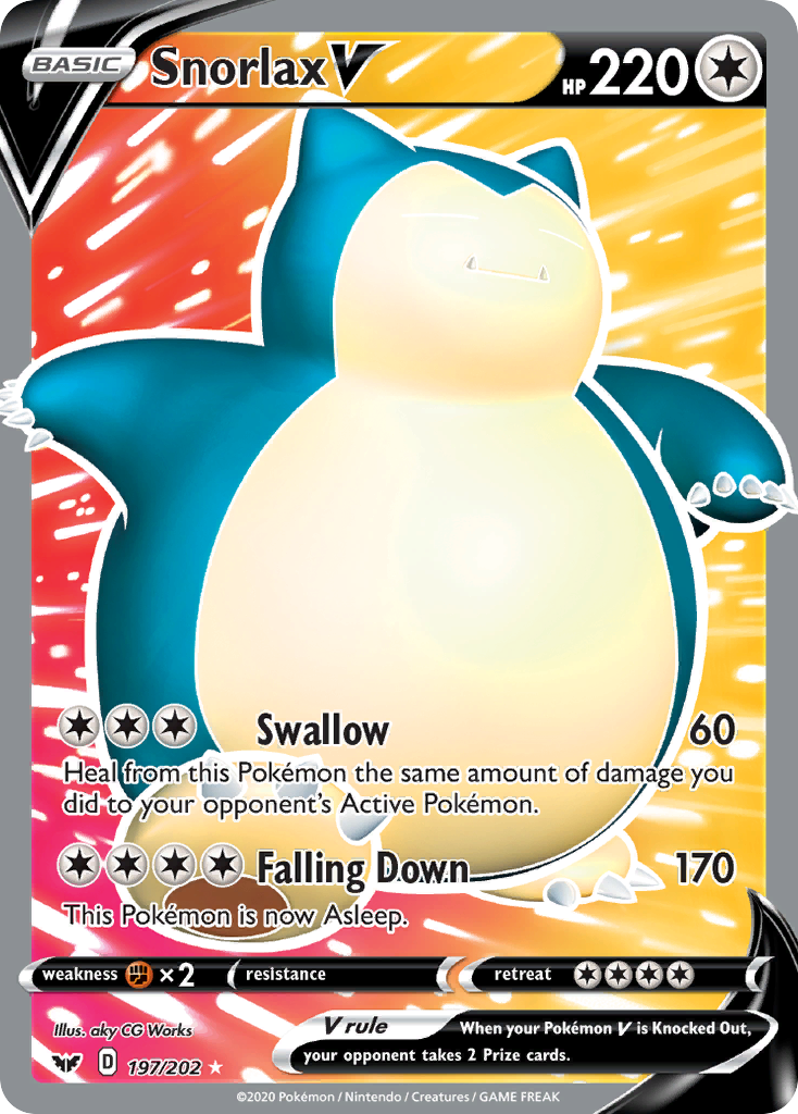 Snorlax V (197/202) [Sword & Shield: Base Set] | Tabernacle Games