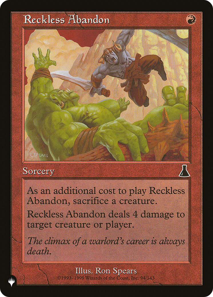 Reckless Abandon [The List] | Tabernacle Games