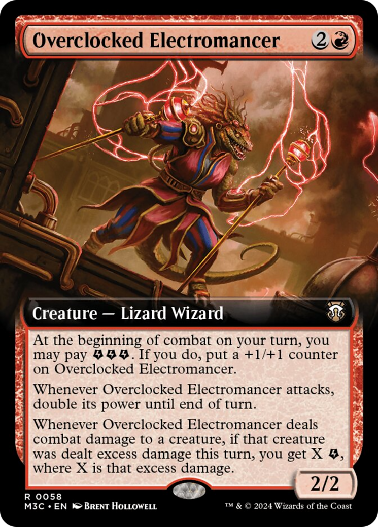 Overclocked Electromancer (Extended Art) (Ripple Foil) [Modern Horizons 3 Commander] | Tabernacle Games