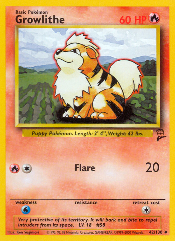 Growlithe (42/130) [Base Set 2] | Tabernacle Games