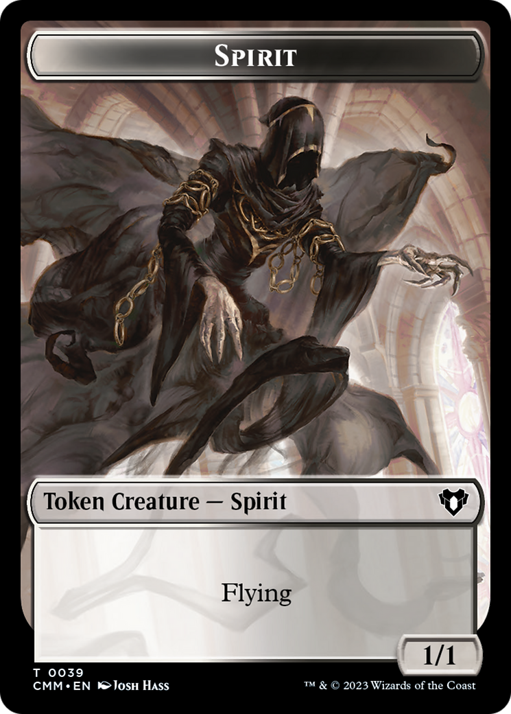 Spirit (0039) // Knight Double-Sided Token [Commander Masters Tokens] | Tabernacle Games