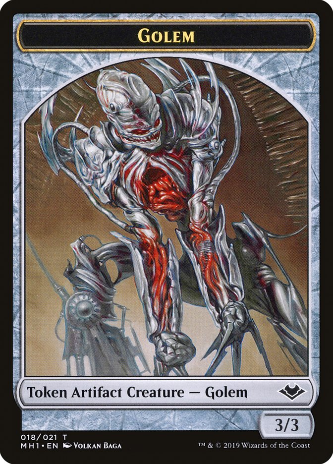 Soldier (004) // Golem (018) Double-Sided Token [Modern Horizons Tokens] | Tabernacle Games