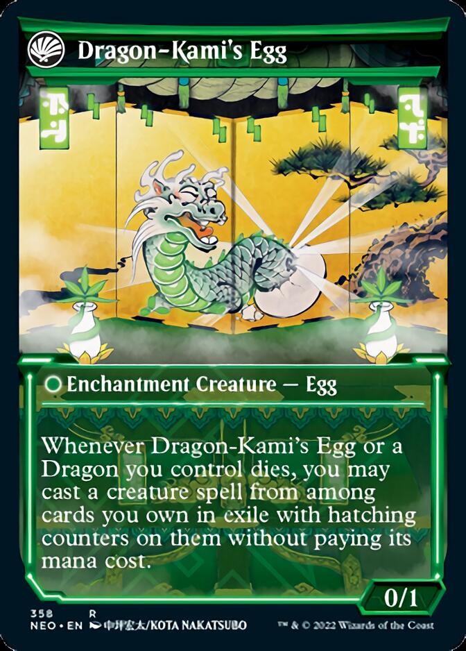 The Dragon-Kami Reborn // Dragon-Kami's Egg (Showcase Soft Glow) [Kamigawa: Neon Dynasty] | Tabernacle Games