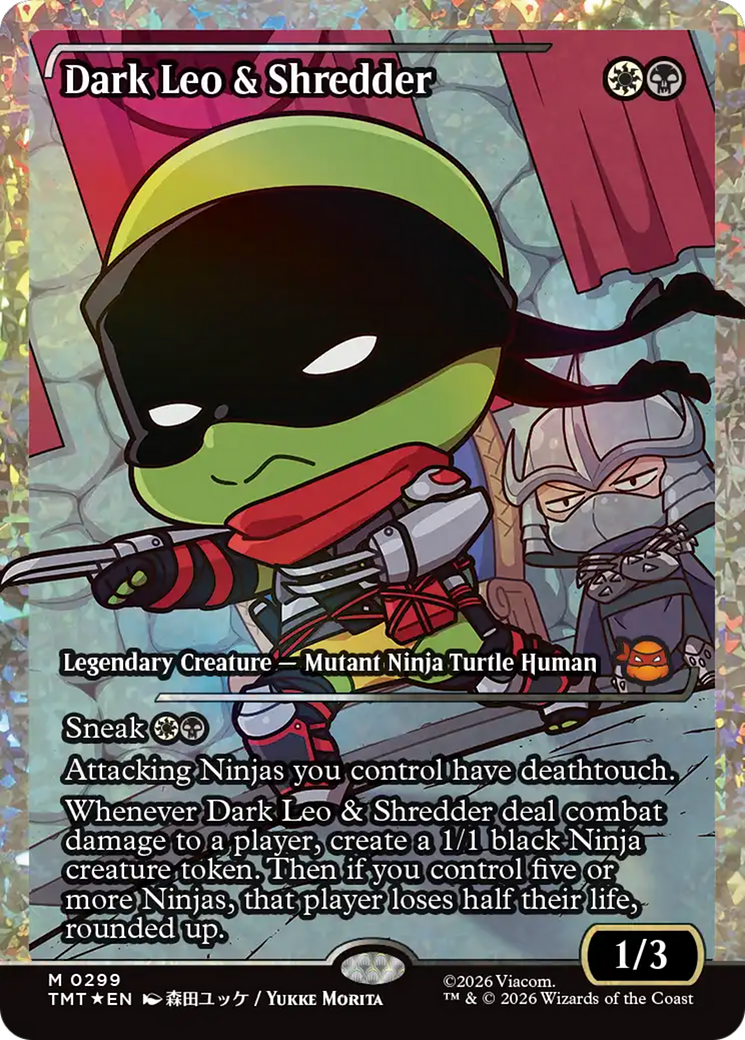 Dark Leo & Shredder (Showcase) (Fracture Foil) [Teenage Mutant Ninja Turtles] | Tabernacle Games