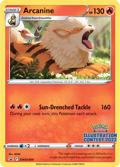 Arcanine (SWSH304) (Illustration Contest 2022) [Sword & Shield: Black Star Promos] | Tabernacle Games