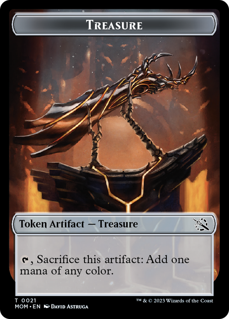 Treasure (21) // Phyrexian Saproling Double-Sided Token [March of the Machine Tokens] | Tabernacle Games