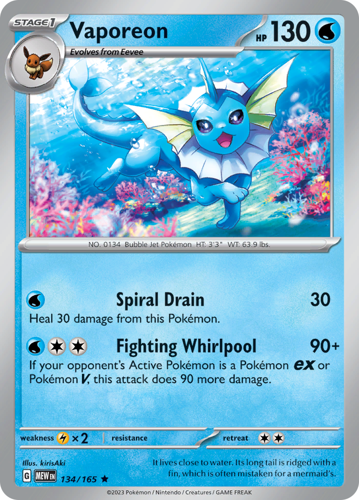 Vaporeon (134/165) [Scarlet & Violet: 151] | Tabernacle Games