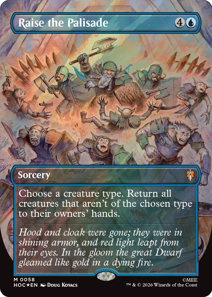 Raise the Palisade (Borderless) (Surge Foil) [The Hobbit: Eternal-Legal] | Tabernacle Games