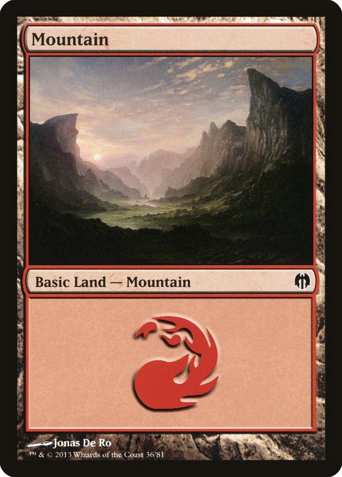 Mountain (36) [Duel Decks: Heroes vs. Monsters] | Tabernacle Games