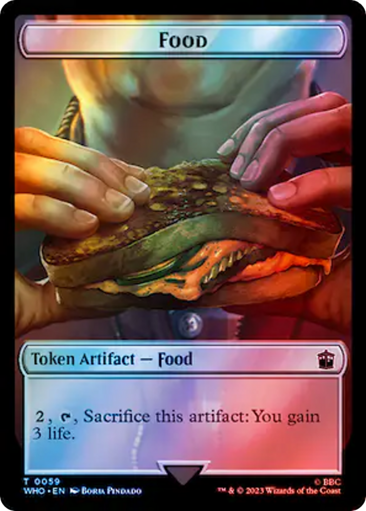 Alien Rhino // Food (0059) Double-Sided Token (Surge Foil) [Doctor Who Tokens] | Tabernacle Games