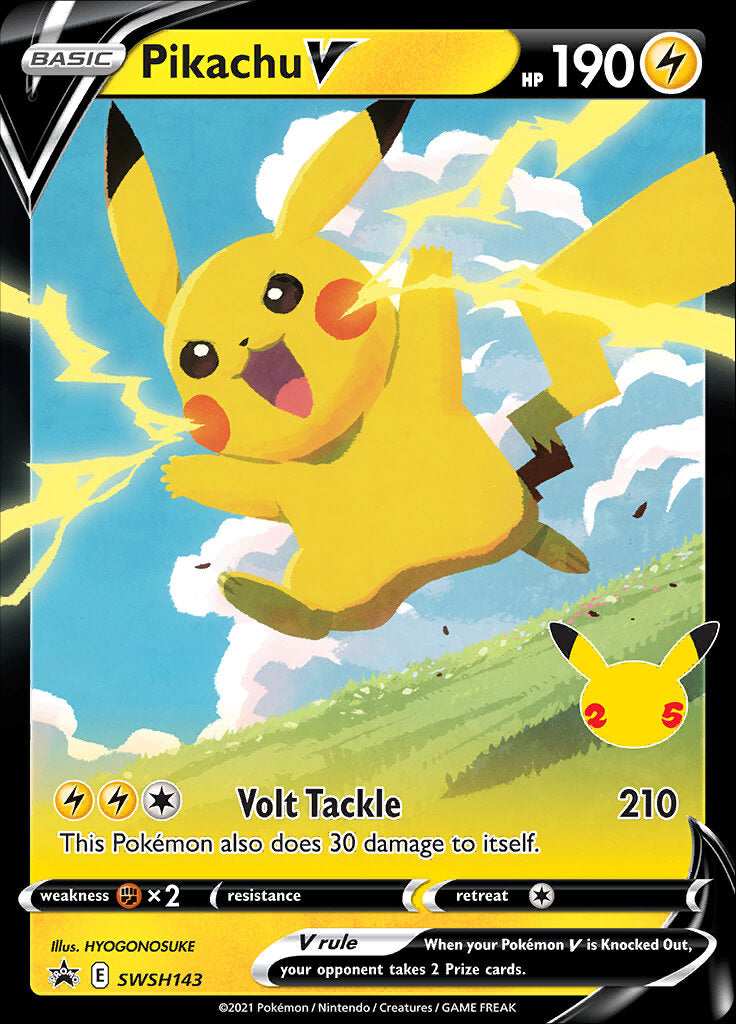 Pikachu V (SWSH143) (Celebrations) [Sword & Shield: Black Star Promos] | Tabernacle Games