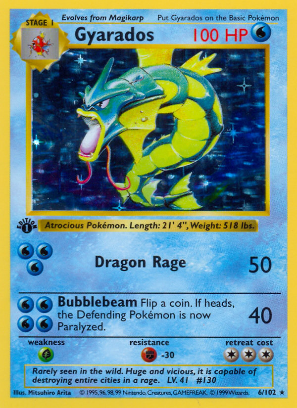 Gyarados (6/102) (Shadowless) [Base Set 1st Edition] | Tabernacle Games