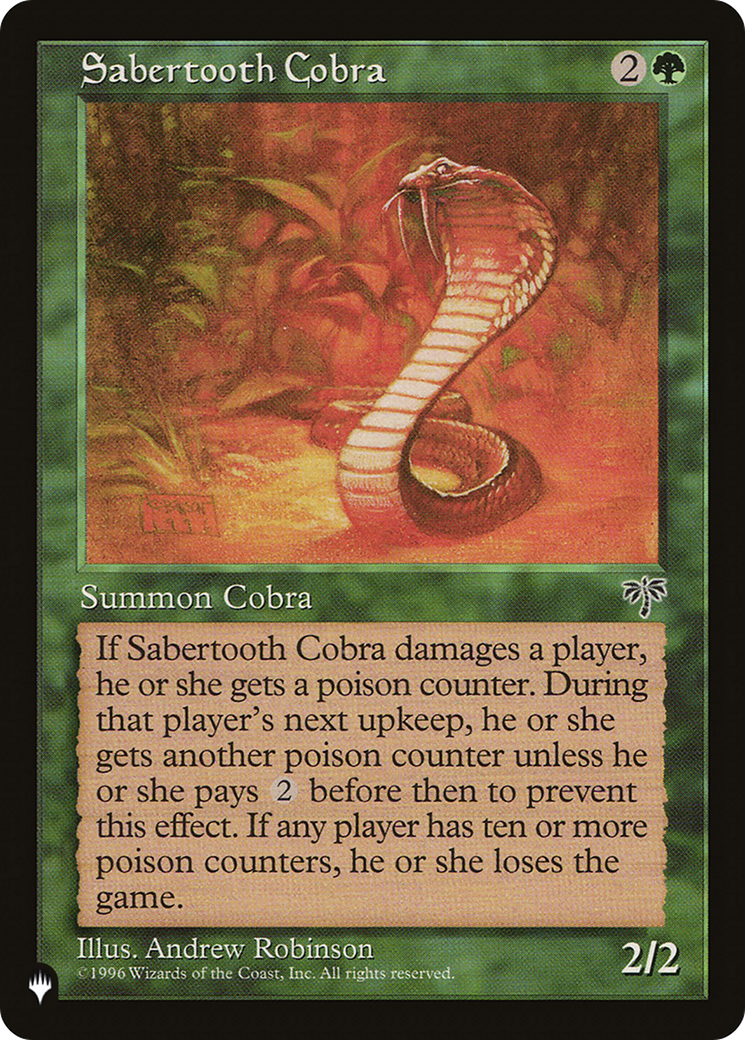 Sabertooth Cobra [The List] | Tabernacle Games