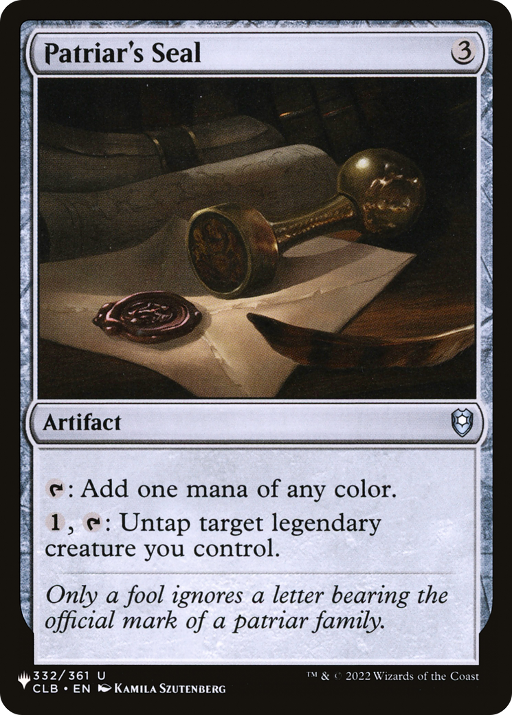 Patriar's Seal [The List] | Tabernacle Games