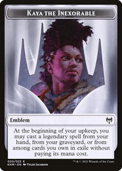 Human Warrior // Kaya, the Inexorable Emblem Double-Sided Token [Kaldheim Tokens] | Tabernacle Games