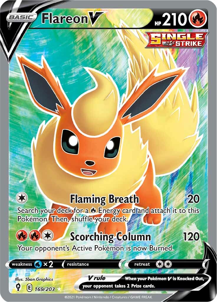 Flareon V (169/203) [Sword & Shield: Evolving Skies] | Tabernacle Games