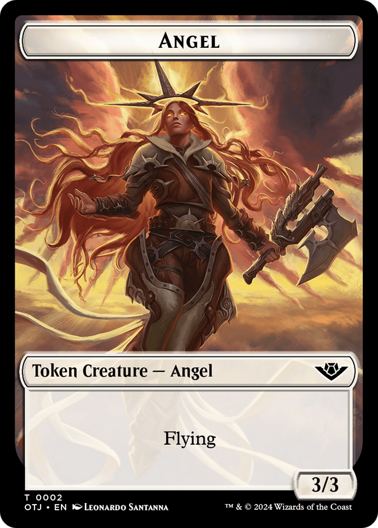 Angel // Plot Double-Sided Token [Outlaws of Thunder Junction Tokens] | Tabernacle Games