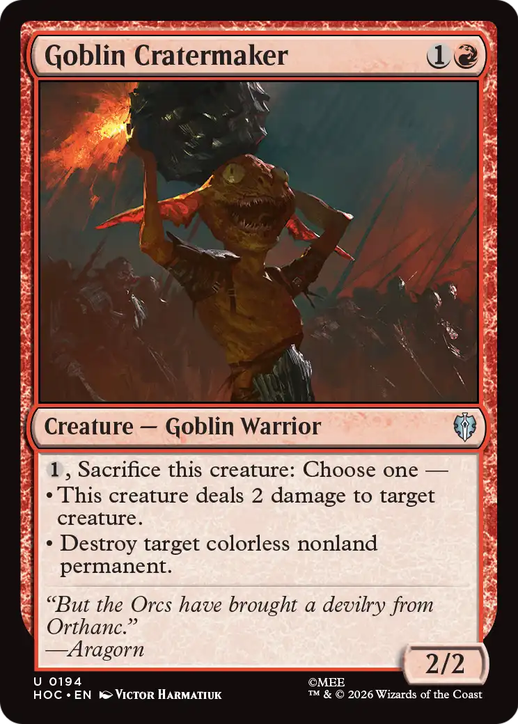 Goblin Cratermaker [The Hobbit: Eternal-Legal] | Tabernacle Games