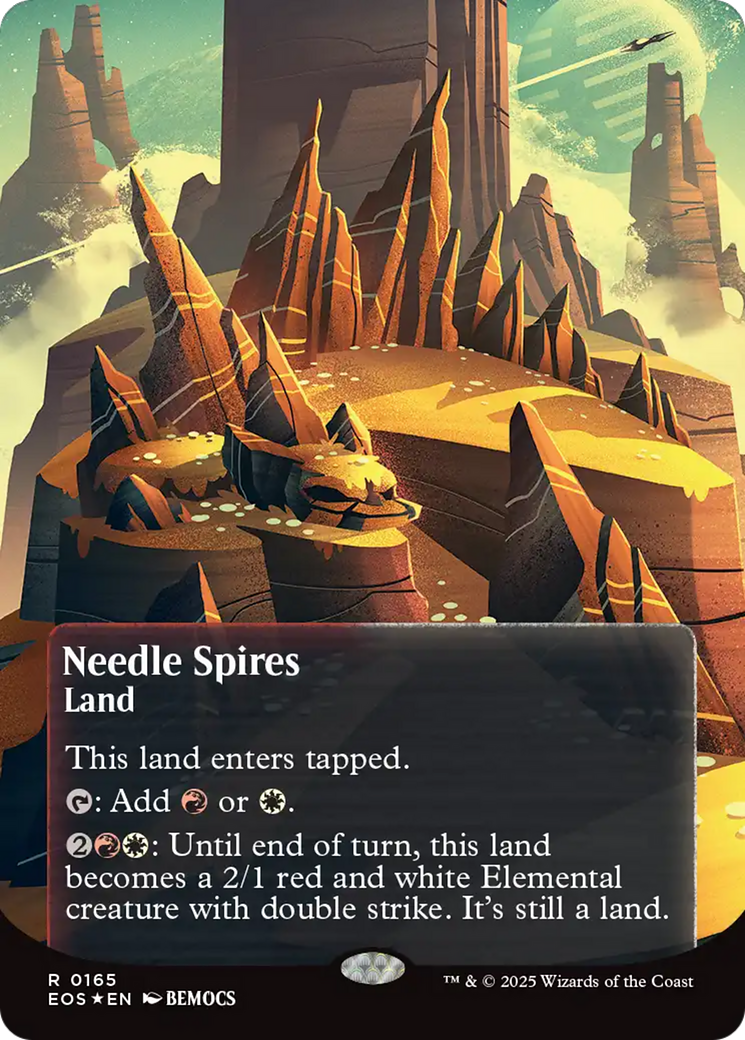 Needle Spires (0165) (Borderless) (Galaxy Foil) [Edge of Eternities: Stellar Sights] | Tabernacle Games