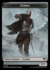Clue // Zombie (0019) Double-Sided Token [Commander Masters Tokens] | Tabernacle Games
