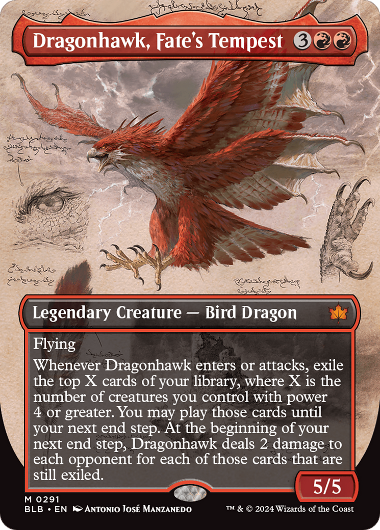 Dragonhawk, Fate's Tempest (Borderless) [Bloomburrow] | Tabernacle Games