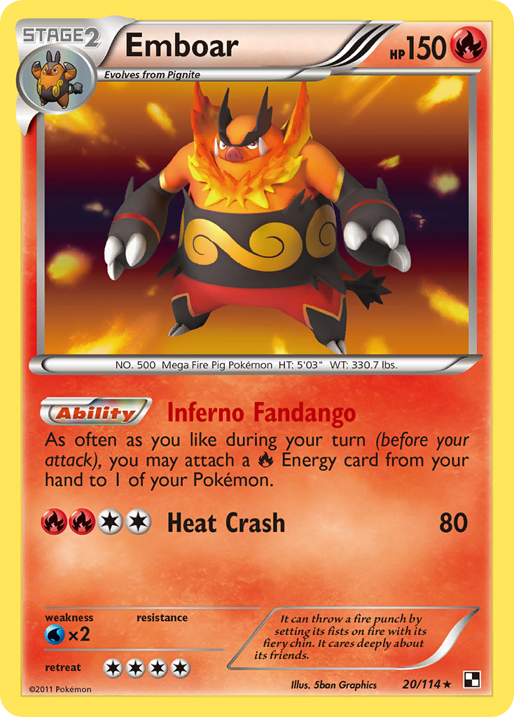 Emboar (20/114) [Black & White: Base Set] | Tabernacle Games