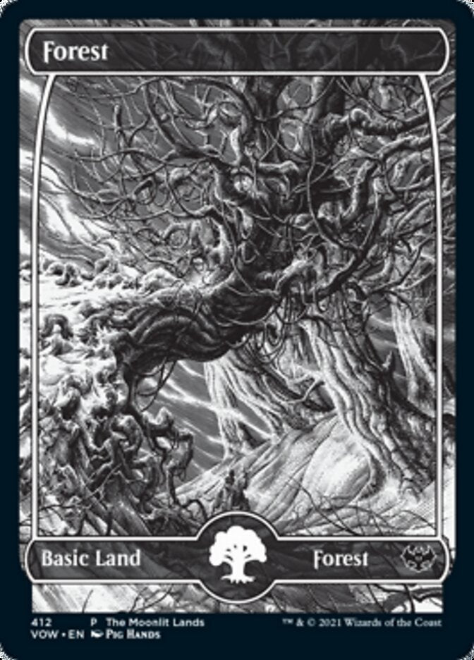 Forest (The Moonlit Lands) (Foil Etched) [Innistrad: Crimson Vow Promos] | Tabernacle Games