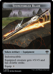 Saproling // Stoneforged Blade Double-Sided Token [Commander Masters Tokens] | Tabernacle Games