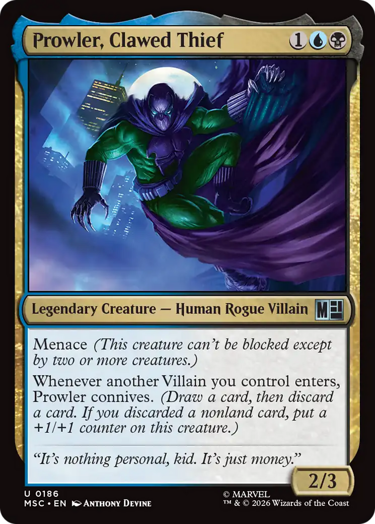 Prowler, Clawed Thief (Surge Foil) [Marvel Super Heroes] | Tabernacle Games