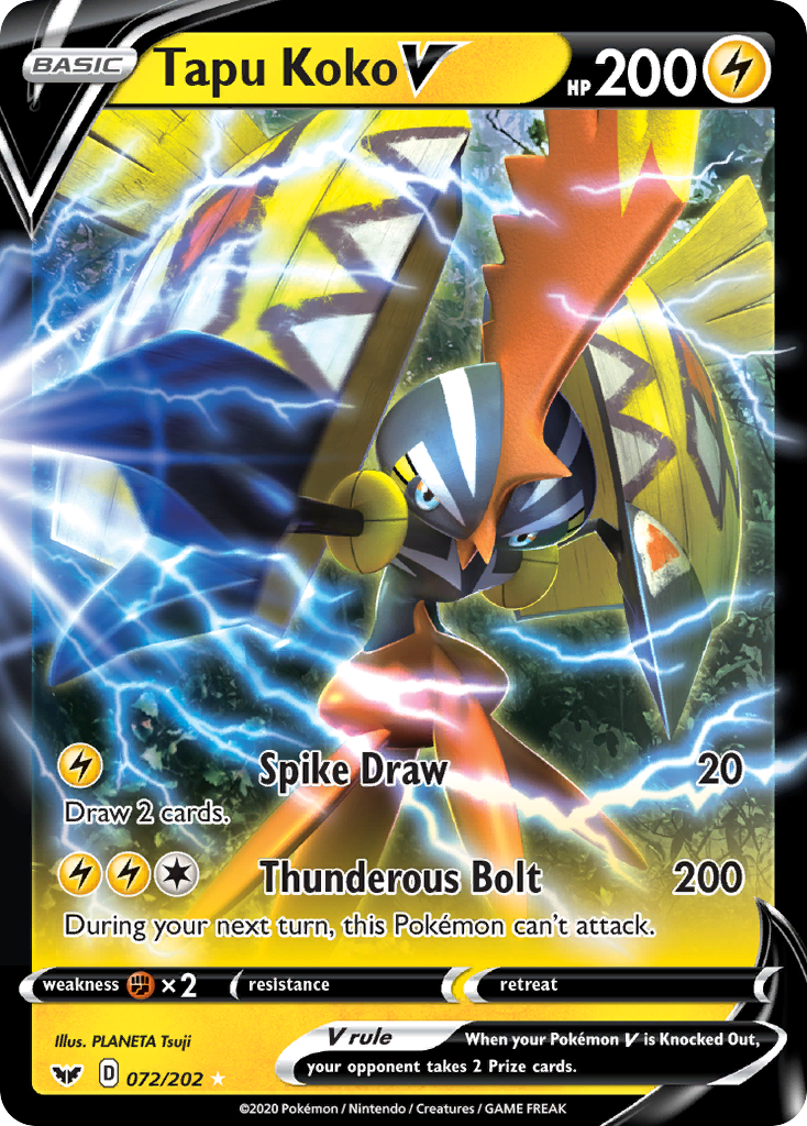 Tapu Koko V (072/202) [Sword & Shield: Base Set] | Tabernacle Games