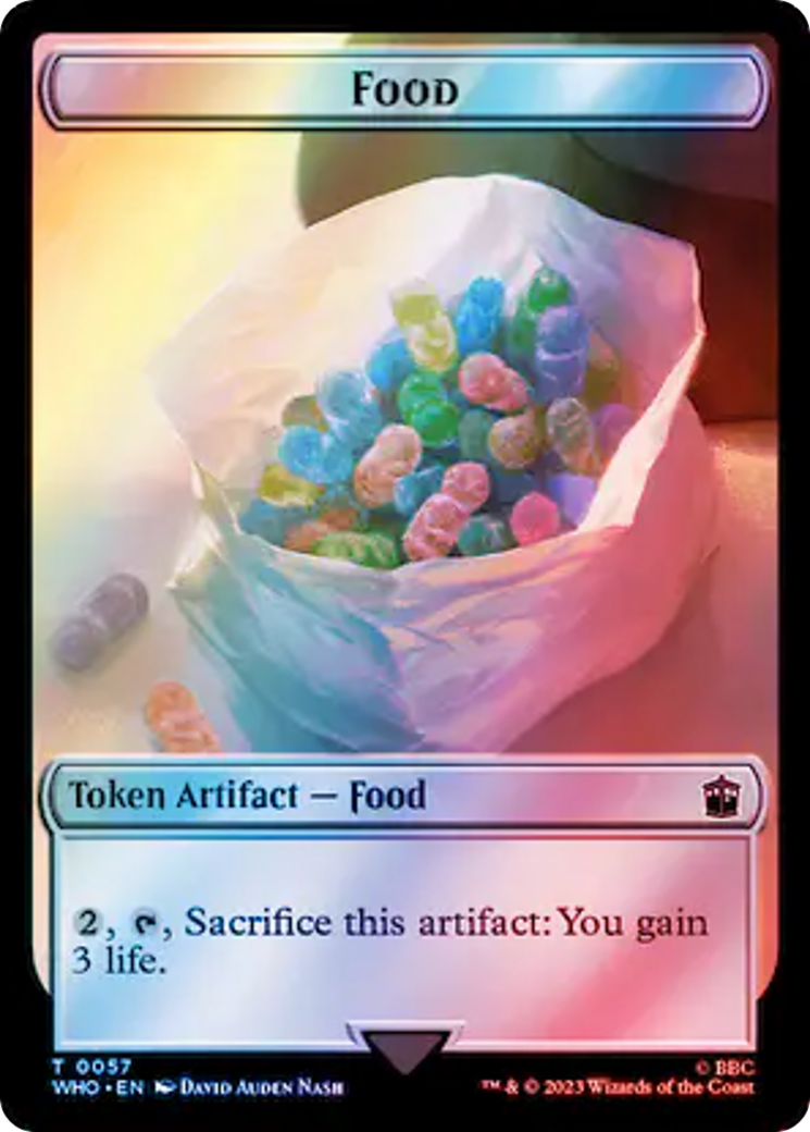 Horse // Food (0057) Double-Sided Token (Surge Foil) [Doctor Who Tokens] | Tabernacle Games