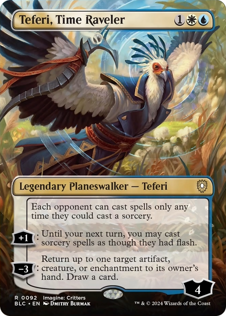 Teferi, Time Raveler (Borderless) [Bloomburrow Commander] | Tabernacle Games