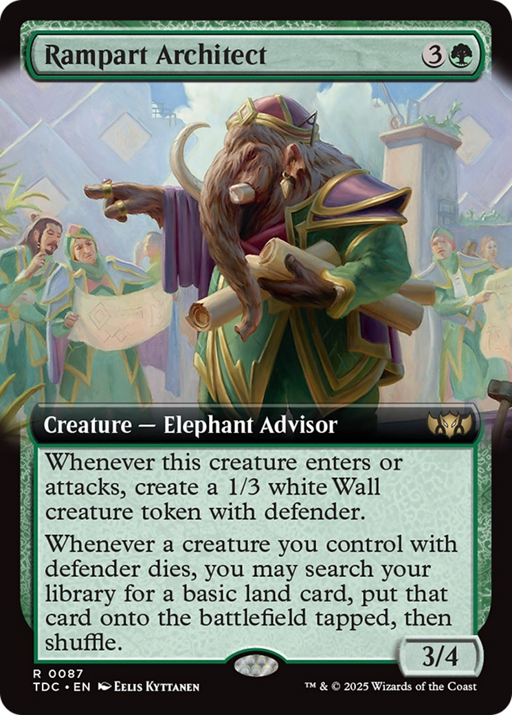 Rampart Architect (Extended Art) [Tarkir: Dragonstorm Commander] | Tabernacle Games