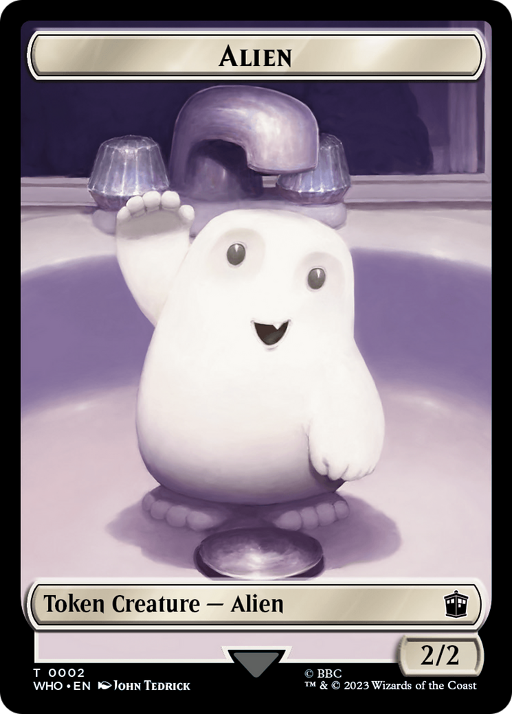 Alien // Dinosaur Double-Sided Token [Doctor Who Tokens] | Tabernacle Games