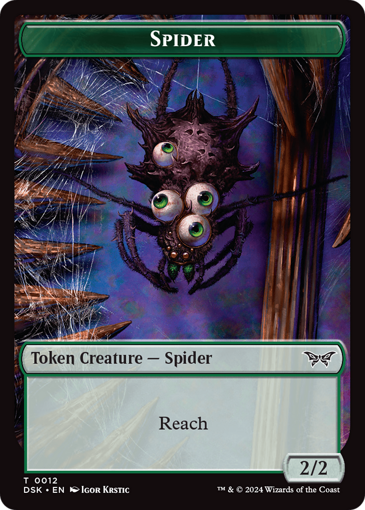 Toy // Spider Double-Sided Token [Duskmourn: House of Horror Tokens] | Tabernacle Games