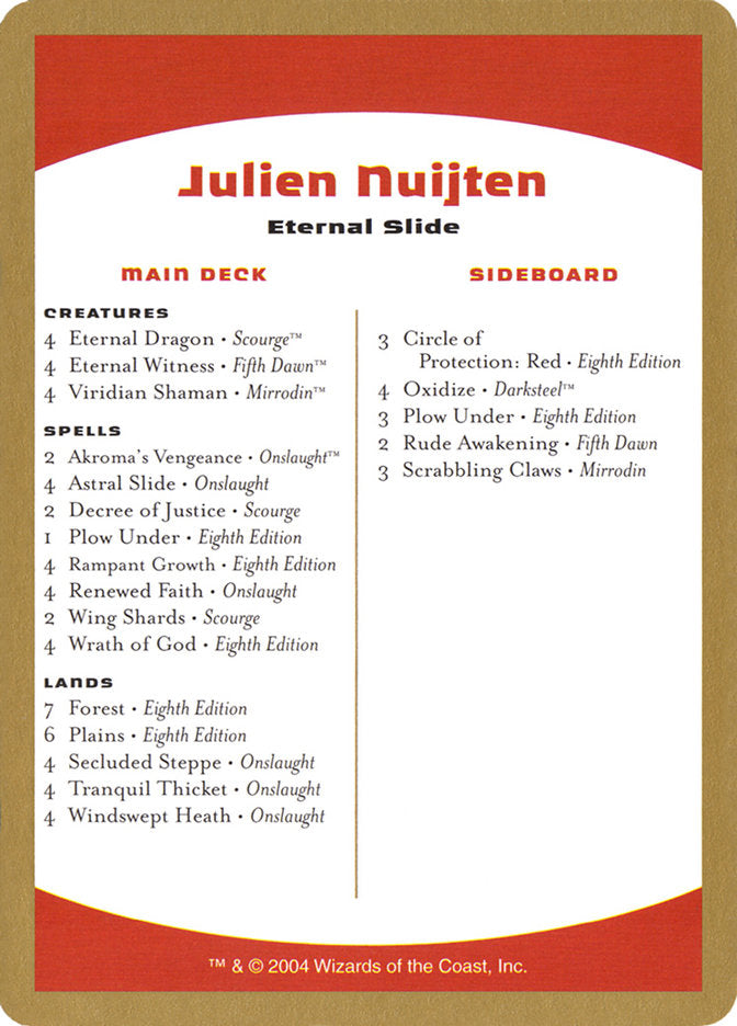 Julien Nuijten Decklist [World Championship Decks 2004] | Tabernacle Games