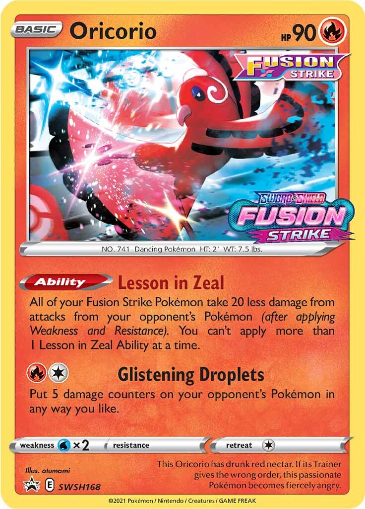 Oricorio (SWSH168) (Prerelease Promo) [Sword & Shield: Black Star Promos] | Tabernacle Games