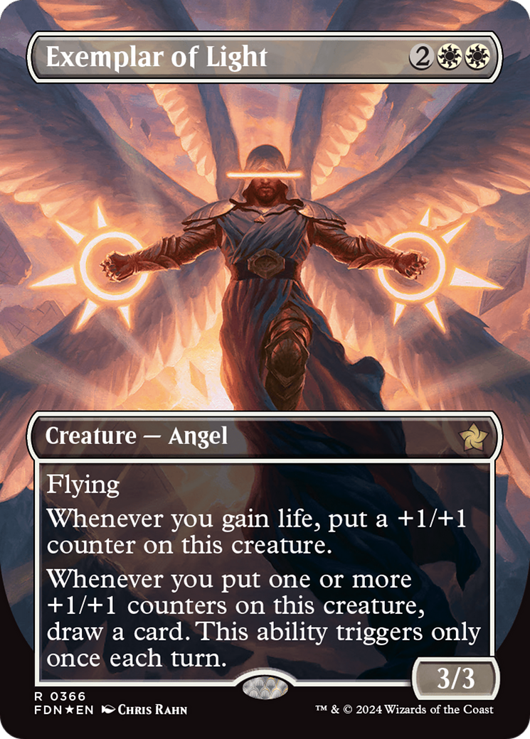 Exemplar of Light (Borderless) (Mana Foil) [Foundations] | Tabernacle Games