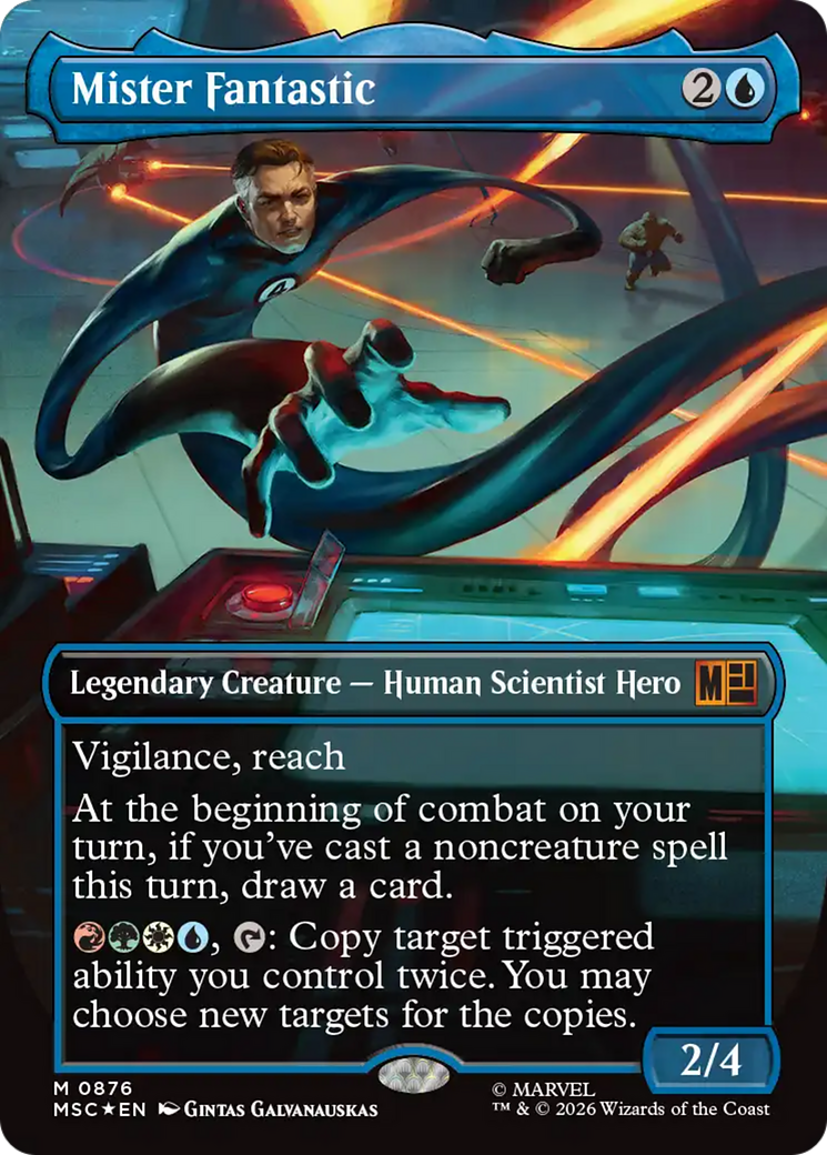 Mister Fantastic (Borderless) (Surge Foil) [Marvel Super Heroes Commander] | Tabernacle Games
