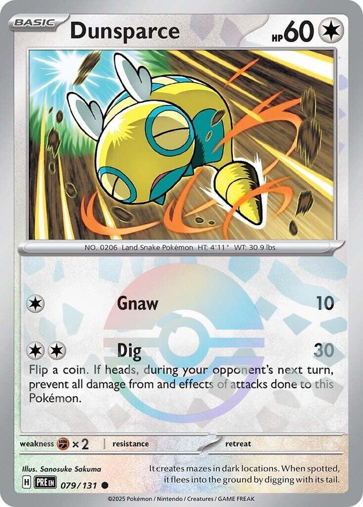 Dunsparce (079/131) (Poke Ball Pattern) [Scarlet & Violet: Prismatic Evolutions] | Tabernacle Games