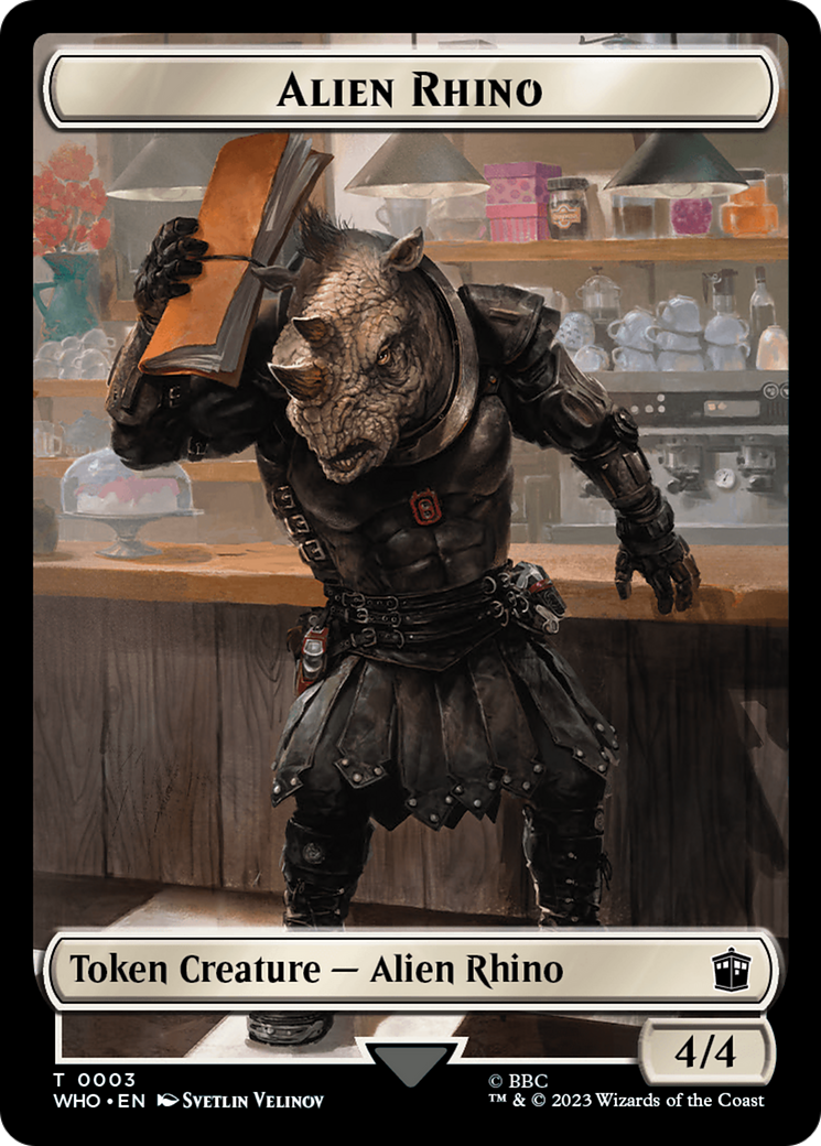 Alien Rhino // Treasure (0030) Double-Sided Token [Doctor Who Tokens] | Tabernacle Games