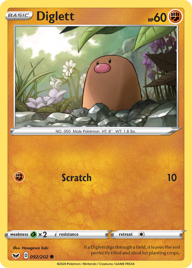 Diglett (092/202) [Sword & Shield: Base Set] | Tabernacle Games