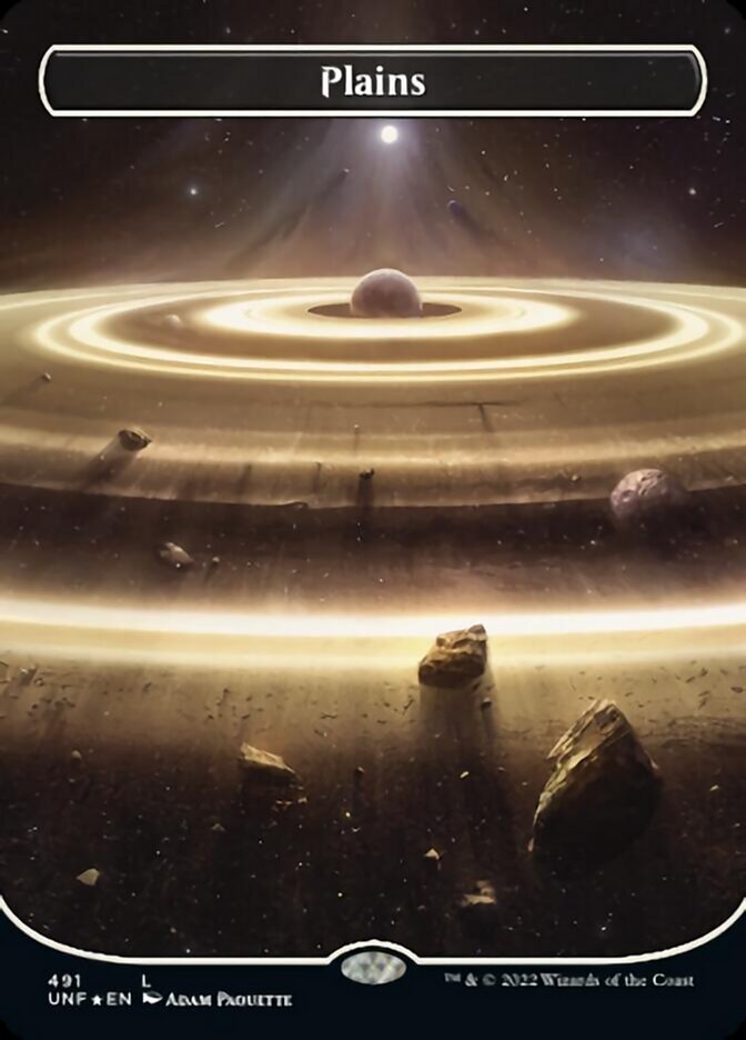 Plains (491) (Orbital Space-ic Land) (Galaxy Foil) [Unfinity] | Tabernacle Games