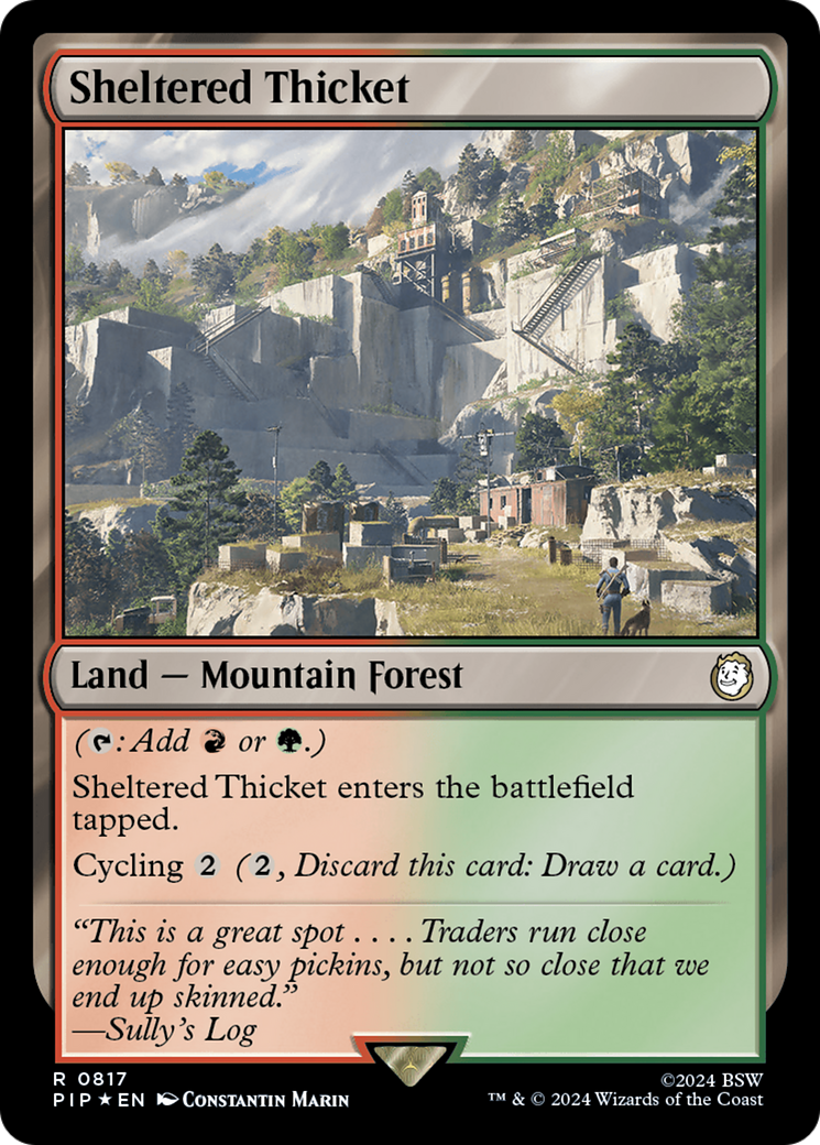 Sheltered Thicket (Surge Foil) [Fallout] | Tabernacle Games