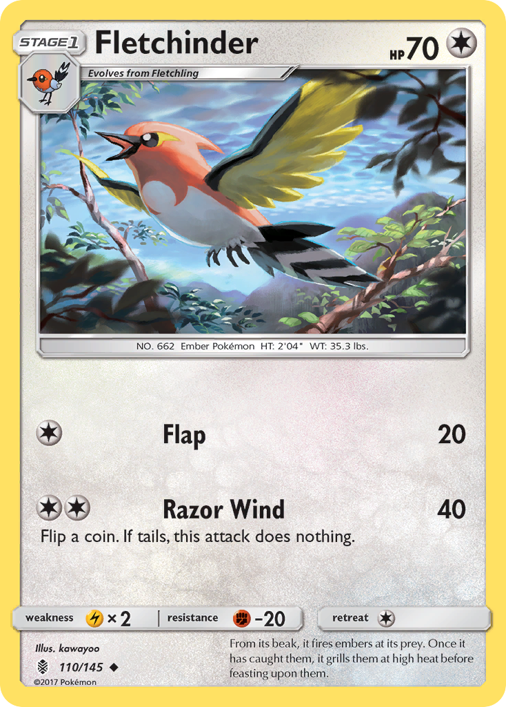 Fletchinder (110/145) [Sun & Moon: Guardians Rising] | Tabernacle Games