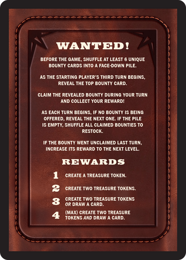 Bounty: The Outsider // Bounty Rules Double-Sided Token [Outlaws of Thunder Junction Commander Tokens] | Tabernacle Games