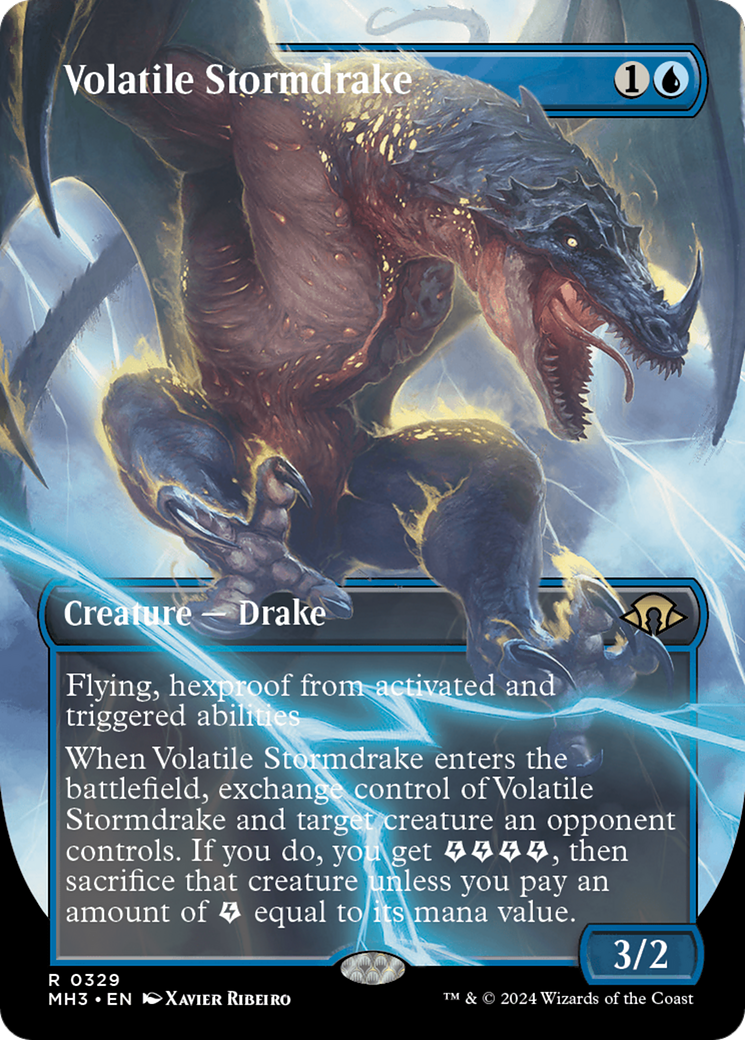 Volatile Stormdrake (Borderless) [Modern Horizons 3] | Tabernacle Games